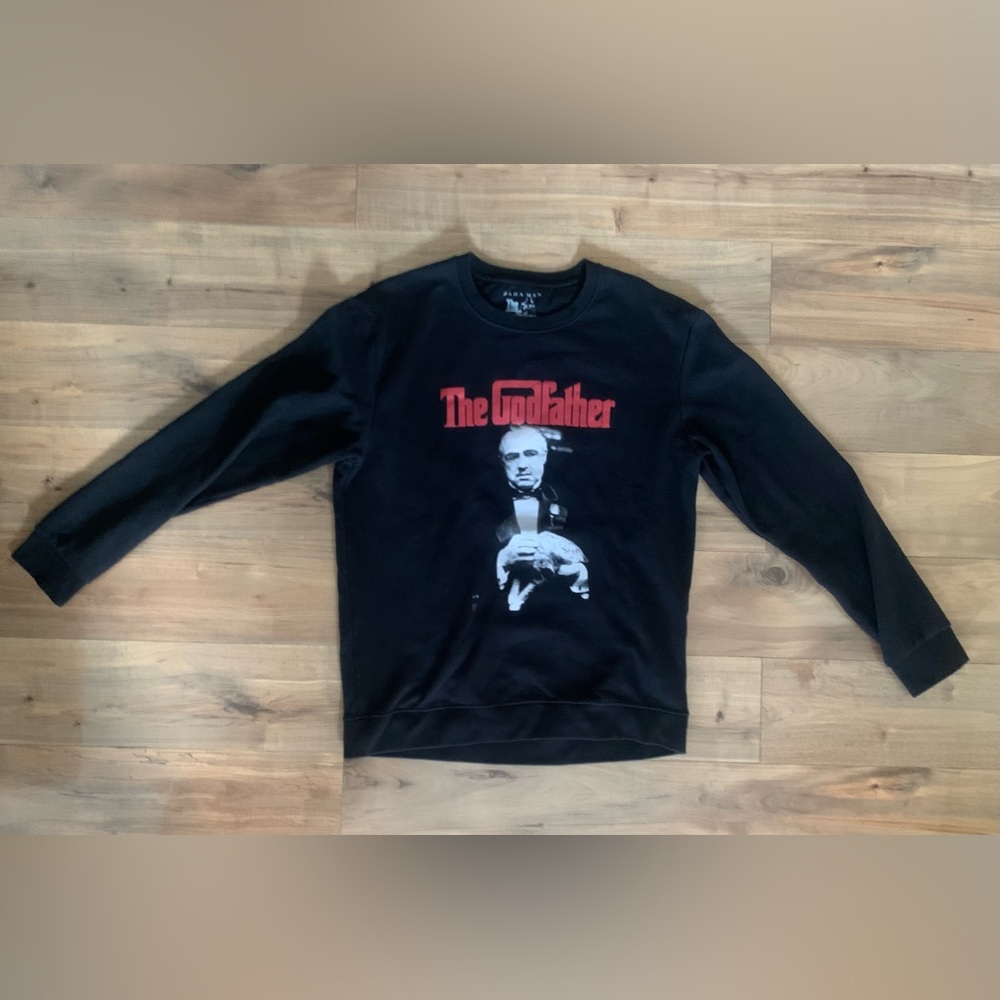 The Godfather Sweatshirt, Zara Man, Black, Crew Neck, XL